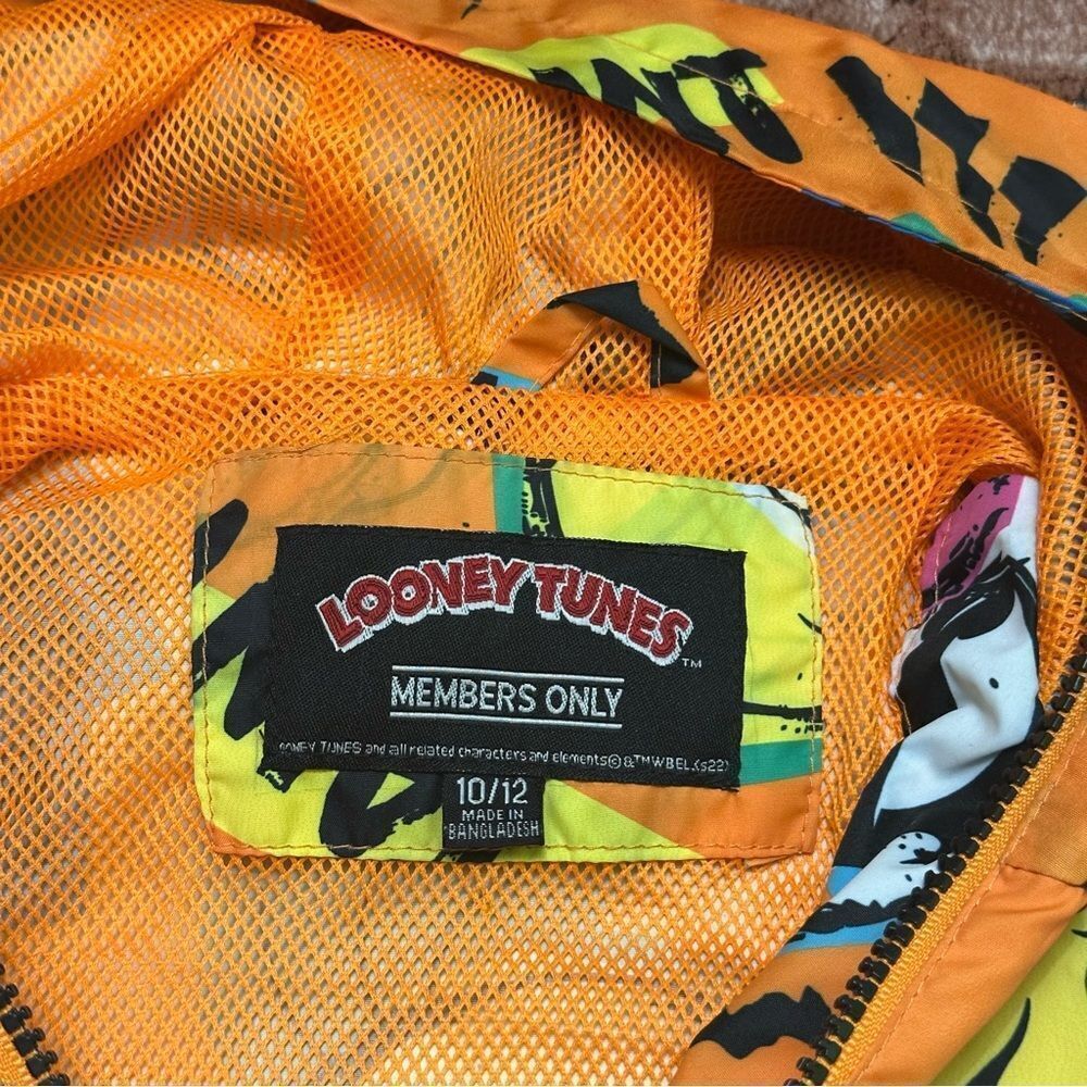 Members Only Looney Tunes Tweety Windbreaker Jacket 10/12 - Picture 5 of 13
